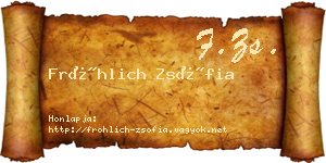 Fröhlich Zsófia névjegykártya